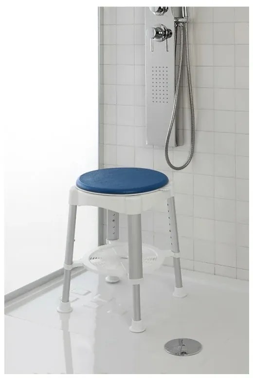 Sgabello doccia girevole altezza regolabile 41-58 cm portata max 150 kg