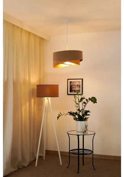 Brilagi - Lampadario LED a sospensione con filo LYRA 1xE27/15W/230V marrone/oro
