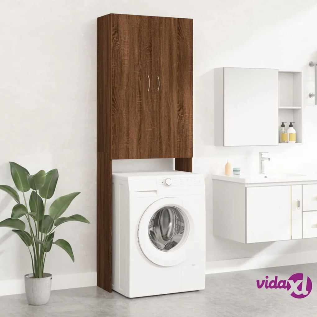 vidaXL Mobile per Lavatrice Rovere Marrone 64x25,5x190 cm