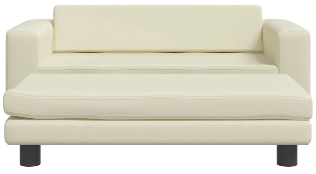 Lettino per cani con estensione crema 100x50x30cm in similpelle