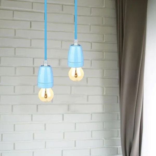 Cavo di alimentazione 1xE27/60W/230V blu/porcellana
