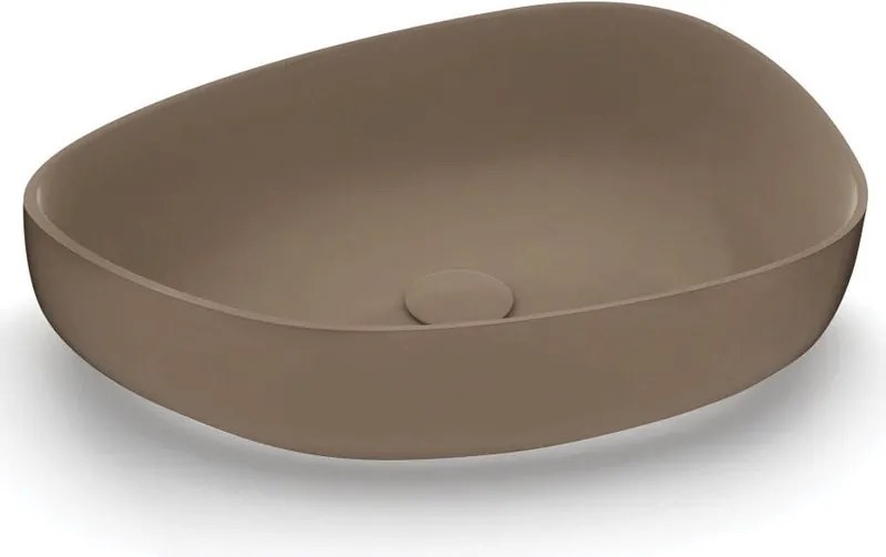 Lavabo da appoggio Metamorfosi OLYMPIA CERAMICA irregolare in ceramica L 55 x H 14 x P 40 cm marrone