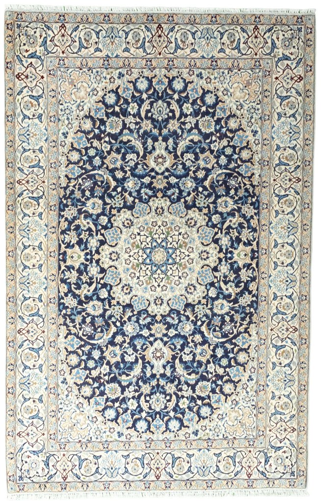 Nain Tappeto 270 x 170 Blu (Iran) Annodato A Mano