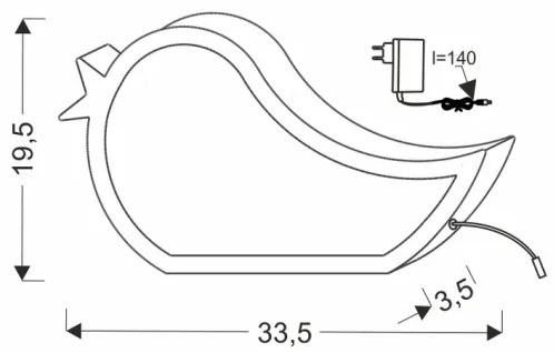 Lampada da scrivania LED per bambini BIRD LED/12W/230V blu