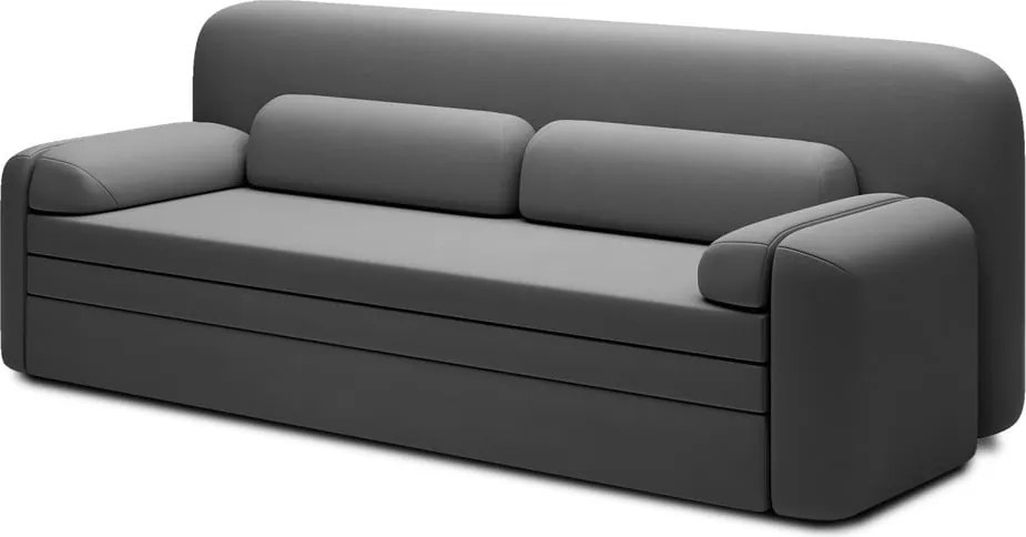 Divano grigio tortora allungabile/con contenitore con rivestimento in velluto 236 cm Elioss – ELTAP