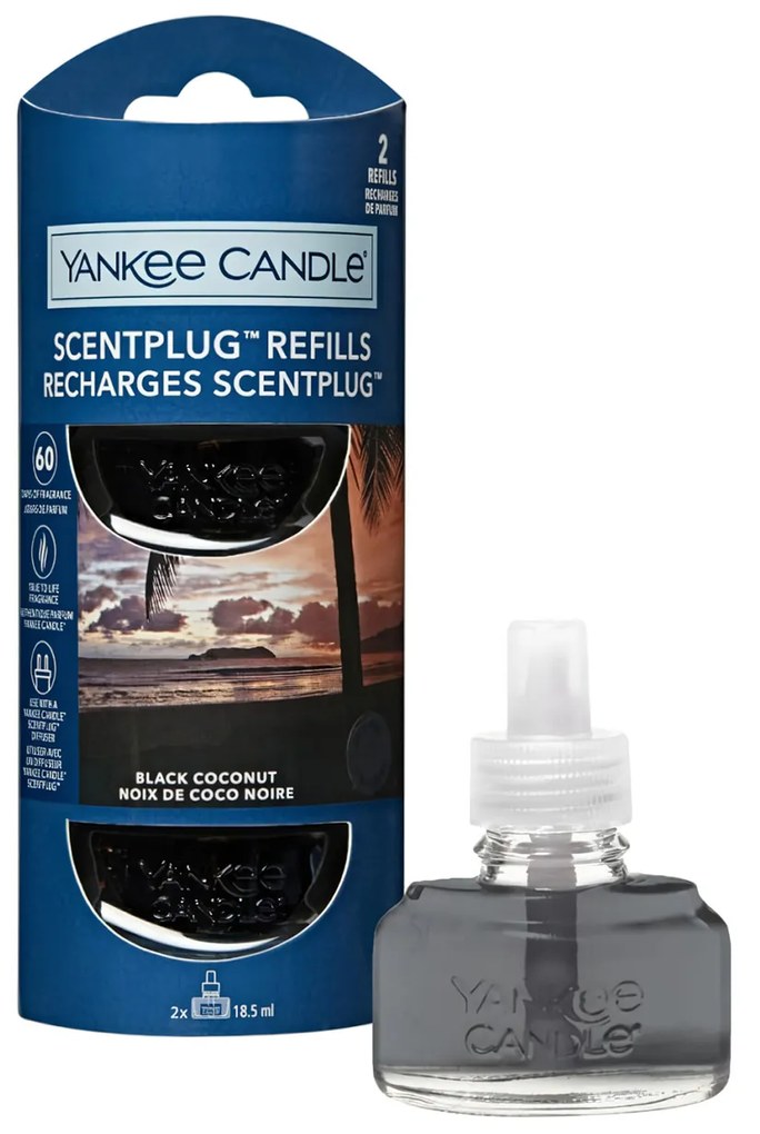 Set 2 ricariche per diffusore elettrico Black Coconut Yankee Candle