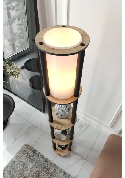 Lampada da terra con ripiani 1xE27/40W/230V 150 cm nero/marrone