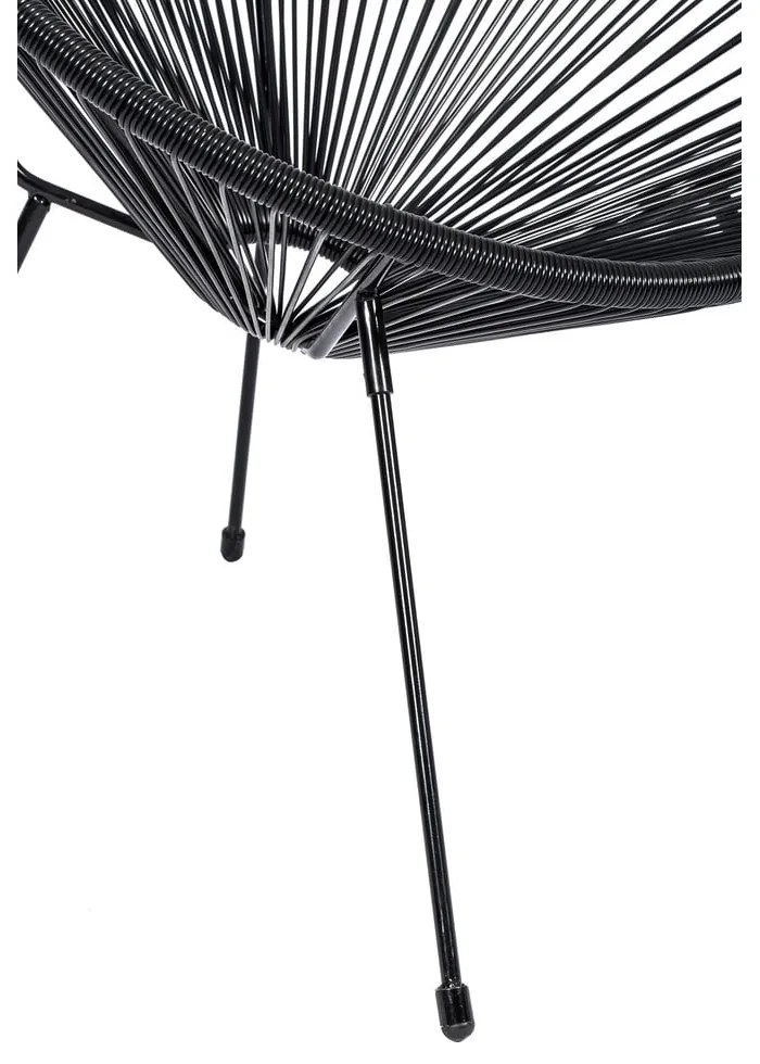 Poltrona da giardino nera in rattan artificiale Avocado - Bonami Selection