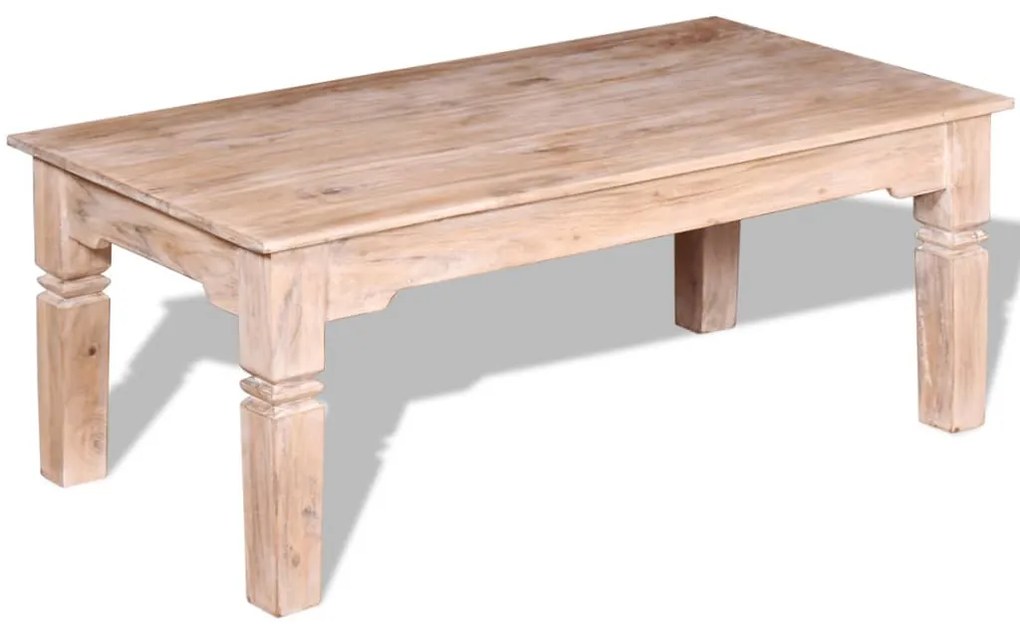Tavolino Da Salotto İn Legno Massello Di Acacia 110x60x45 Cm /