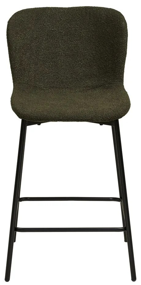 Sgabello da bar verde scuro imbottito (altezza della seduta 65 cm) Maceda – House Nordic