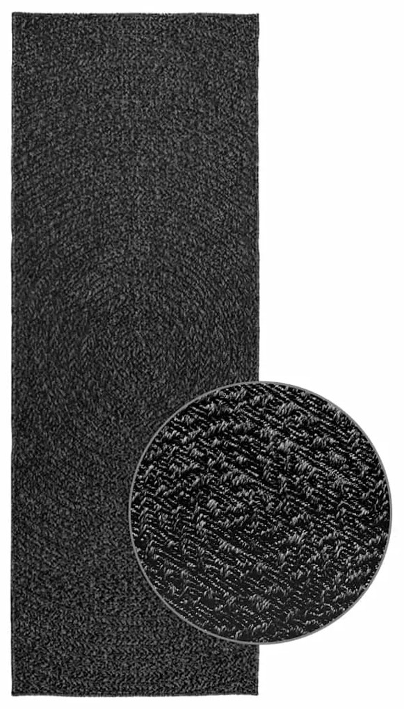 Tappeto Zızur Antracite 80x200 Cm Aspetto Iuta Interni Esterni /