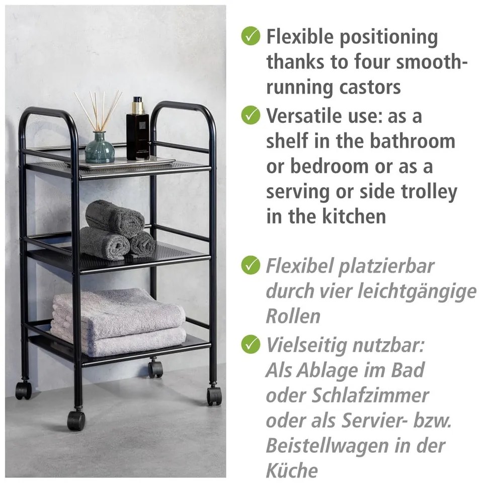 Scaffale mobile in metallo nero 41x75 cm - Wenko