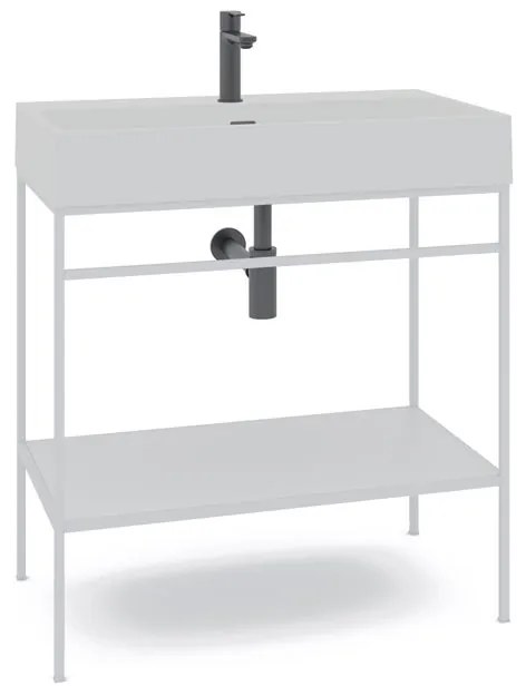 Mobile bagno da terra con lavabo L 80 x H 89 x P 45.5 cm bianco per vasca centrale Outline