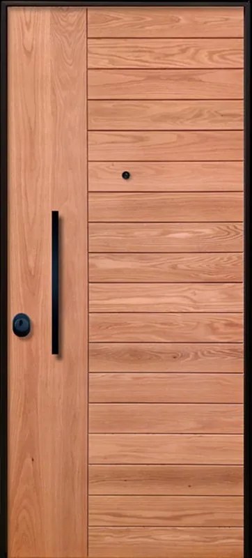 Porta blindata MASTER Maswood L 90 x H 210 cm in legno rovere/bianco, apertura spingere a destra, falso telaio incluso