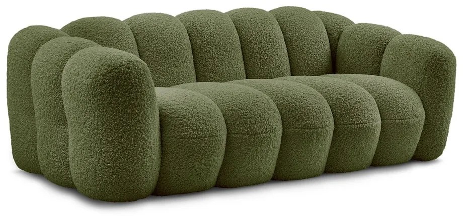Divano verde con rivestimento in bouclé 232 cm Hippolyte – Bobochic Paris