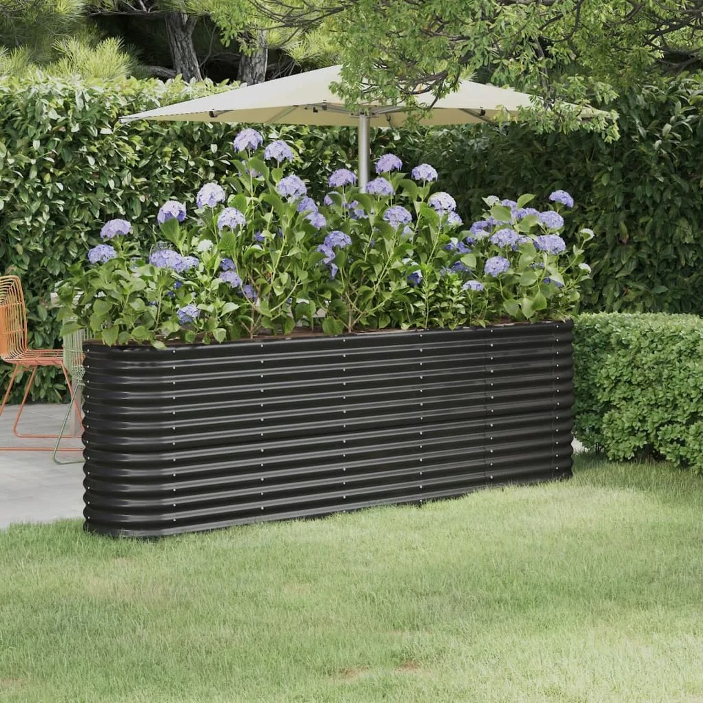 Letto Da Giardino İn Acciaio A Polvere 224x40x68 Cm Antracite /