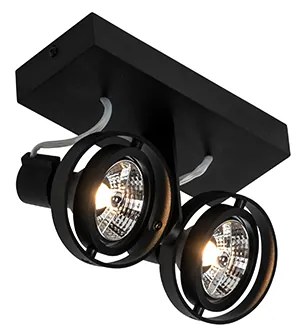 Faretto moderno nero 2 luci - Master 70