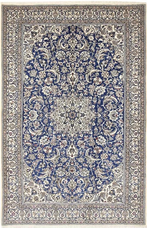Nain Tappeto persiano 270x170 Blu (Iran) Annodato A Mano