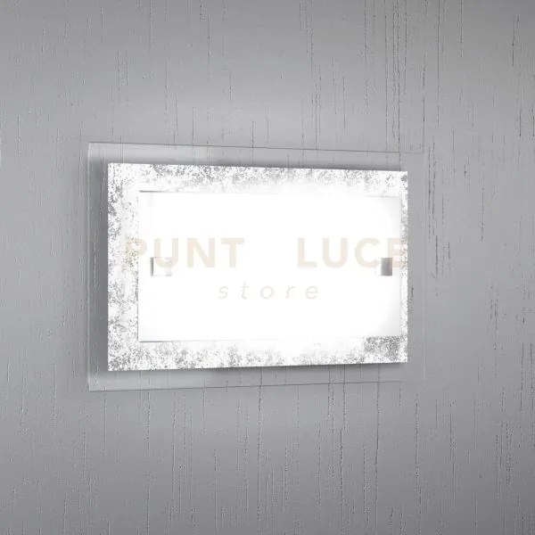 Tray applique piccola 1 luce foglia argento 1087-ap-fa