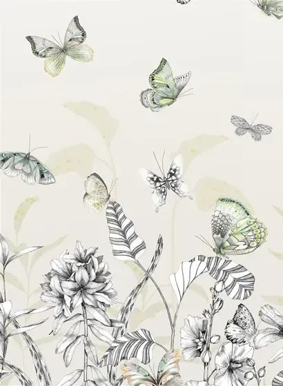 Designers Guild Carta da parati panoramica Papillons - Birch