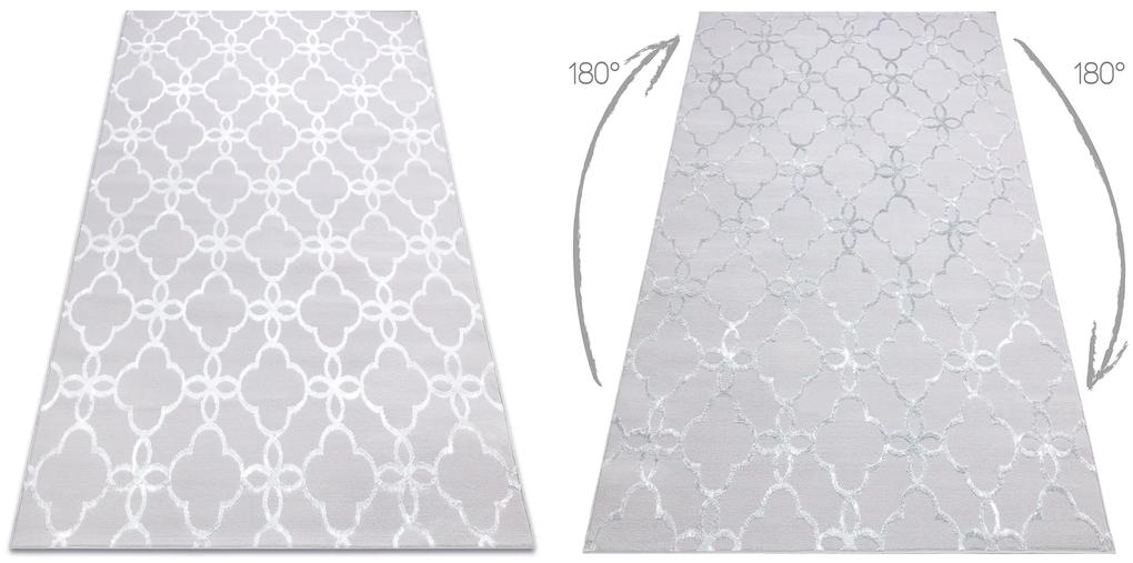 Tappeto MEFE moderno  8504 Traliccio, fiori - Structural due livelli di pile grigio / bianca