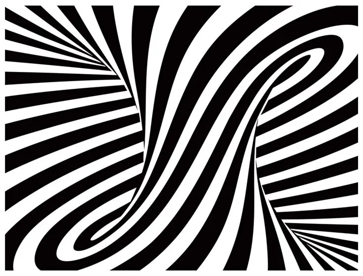 Fotomurale  op art: bianco e nero  Colore bianco e nero, Dimensioni e Misure 250x193