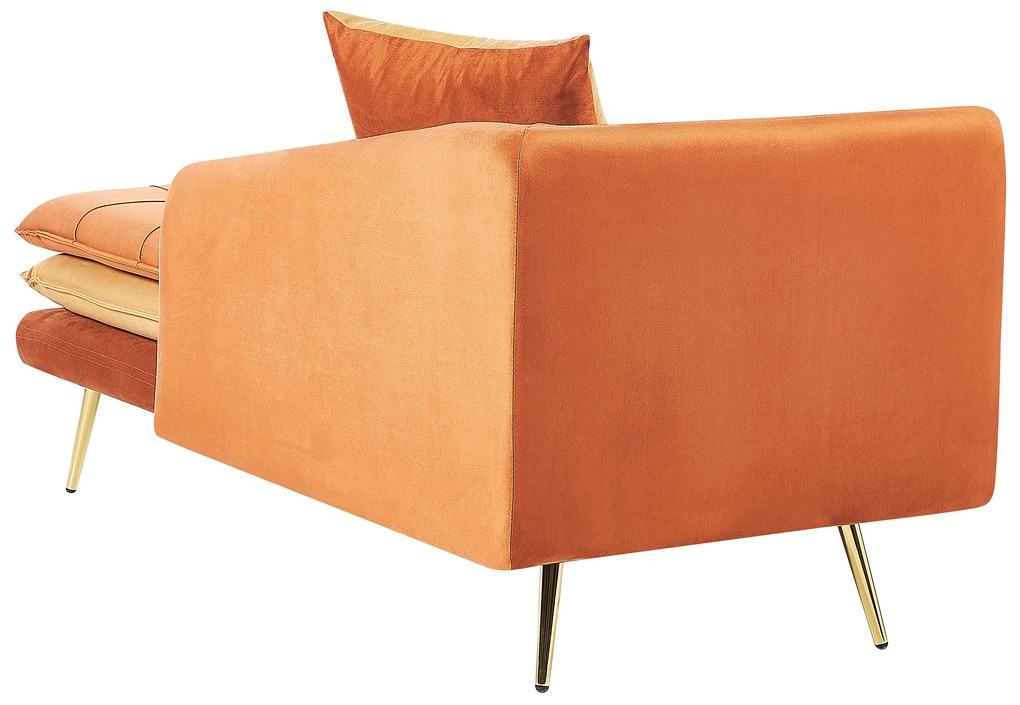 Chaise longue sinistra velluto arancione GONESSE Beliani