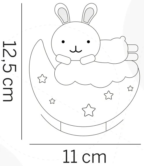 ONLI - LED Luce notturna ricaricabile per bambini NUVOLINA LED/2,5W/5V coniglietto/rosa