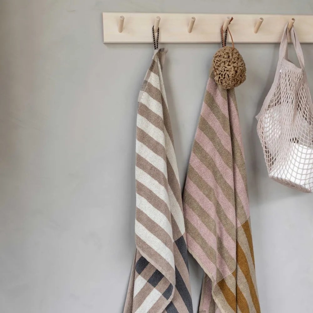 Asciugamano in cotone biologico blu-grigio 50x90 cm Disorder - Mette Ditmer Denmark