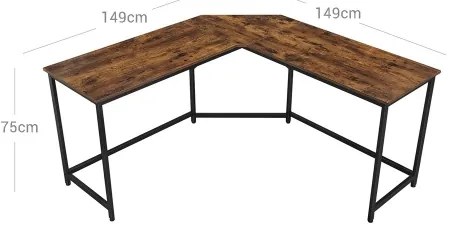 Scrivania angolare SOLEA marrone/nero