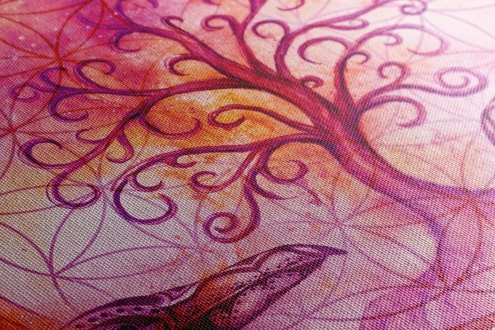 Quadro su tela – Albero della vita magico in tonalità pastello