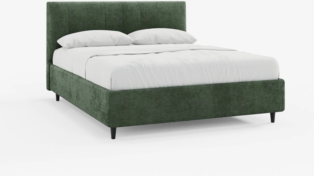 ONYX letto imbottito con vano contenitore e testiera verticale in tessuto certificato Oeko-Tex®