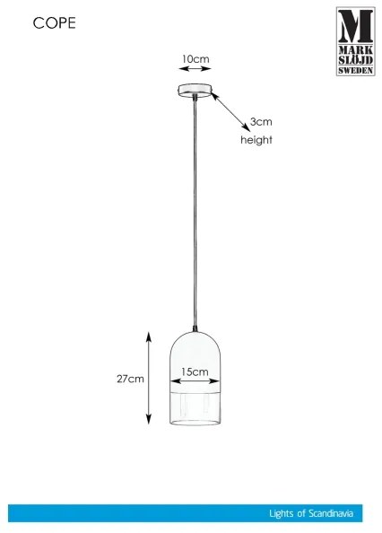 Markslöjd 108225 - Lampadario su corda COPE 1xE14/18W/230V