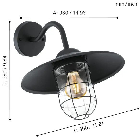 Eglo 94792 - Lampada da esterno MELGOA 1xE27/60W/230V