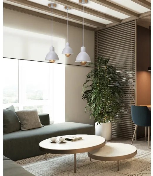 Lampadario a sospensione con filo 1xE27/40W/230V bianco