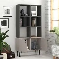 Libreria Bene 80x30x166 cm con ante antracite tortora