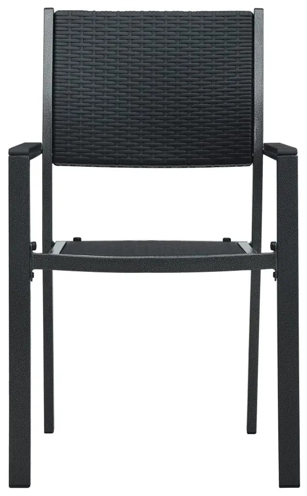 Set da pranzo da giardino 9 pz nero