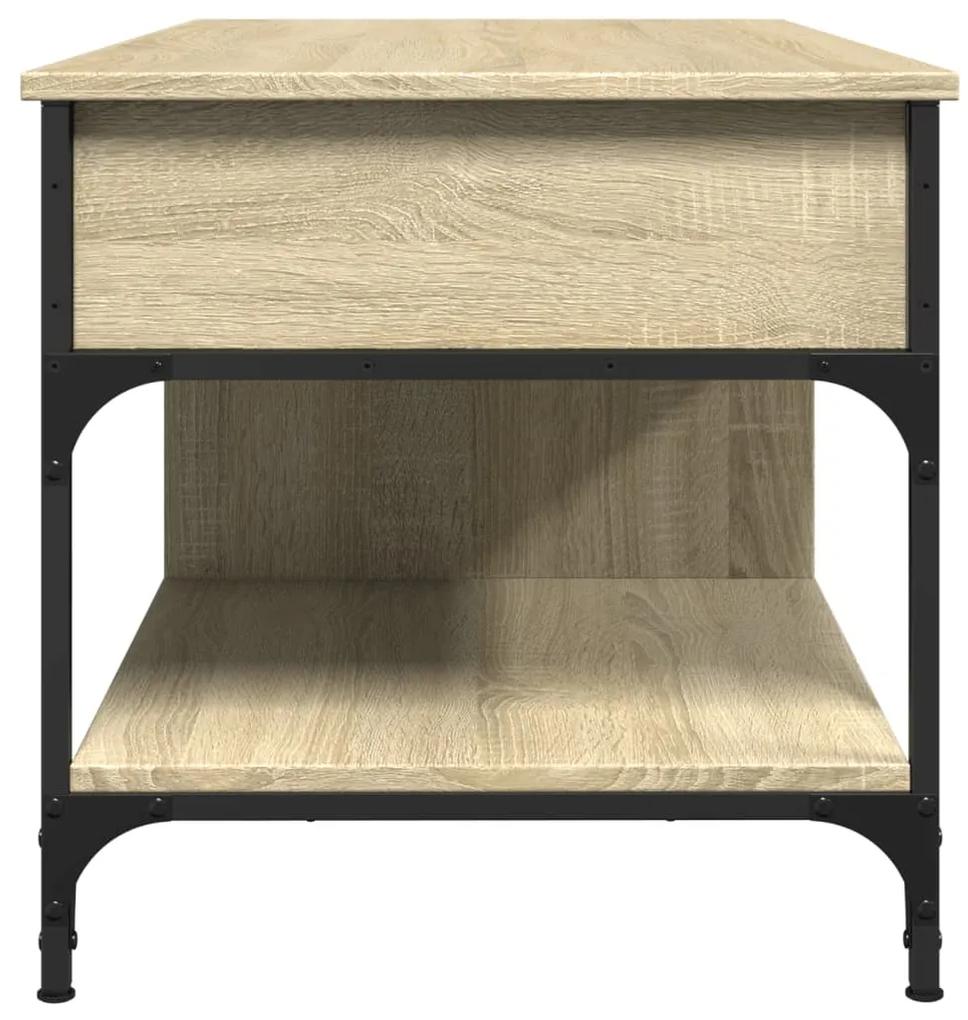 Tavolino Salotto Rovere Sonoma 100x50x50 cm Multistrato Metallo