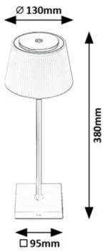 Rabalux 76013- LED Lampada da tavolo ricaricabile dimmerabile TAENA 4W/3,7V IP44 argento