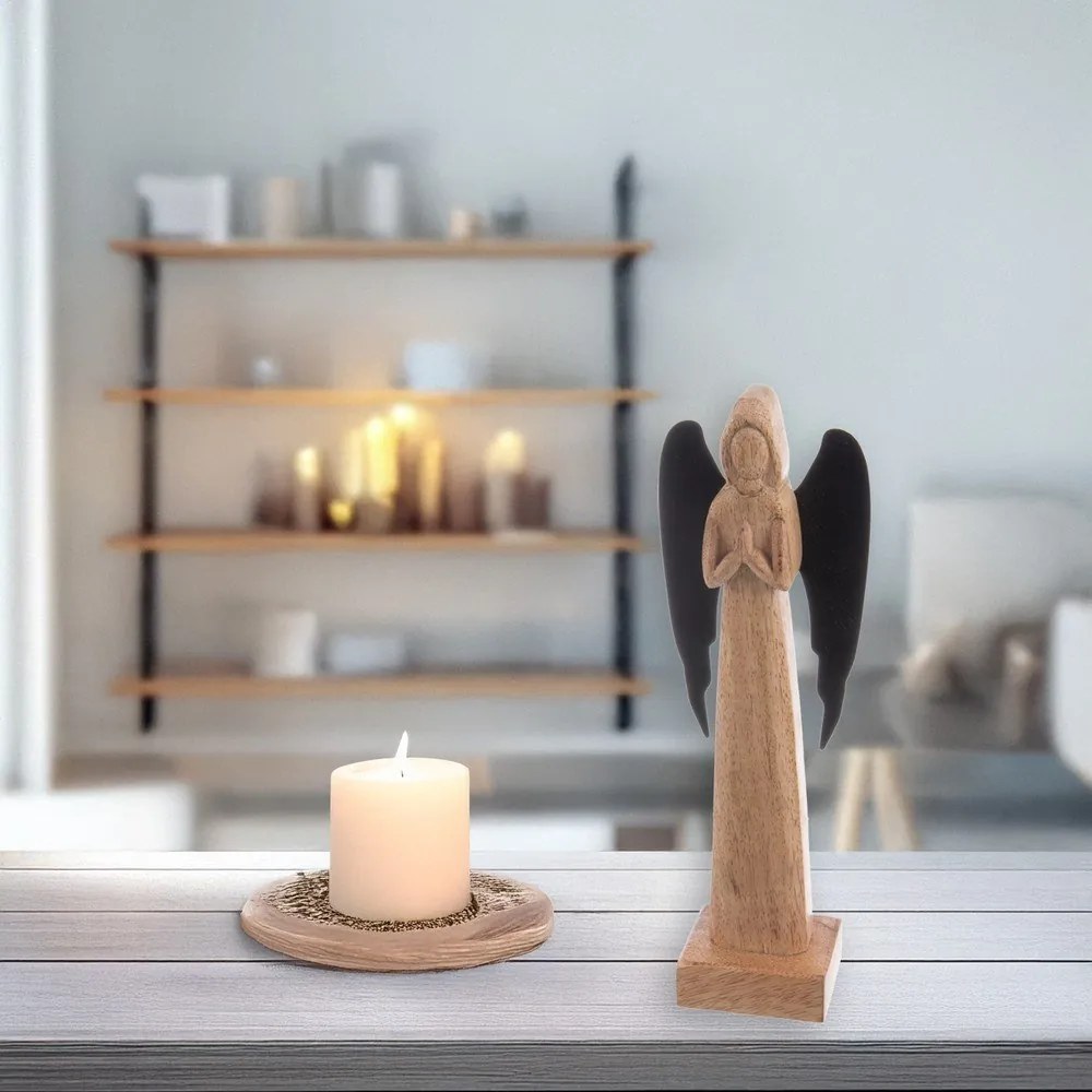 Statuetta in legno (altezza totale 27 cm) Angel – Orion