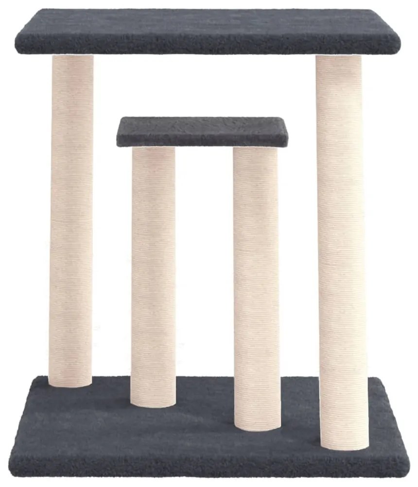 Pali tiragraffi per gatti con piattaforme grigio scuro 50 cm