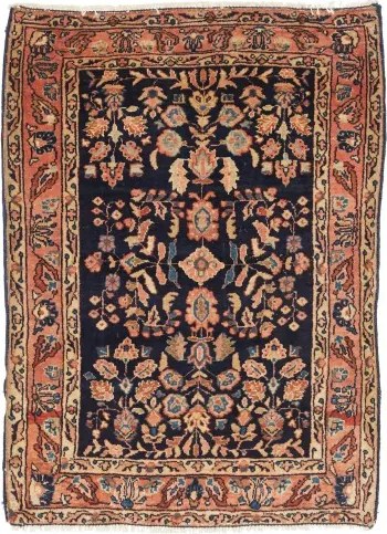 Antik Floreale Blu Scuro Corallo 60x82 Cm