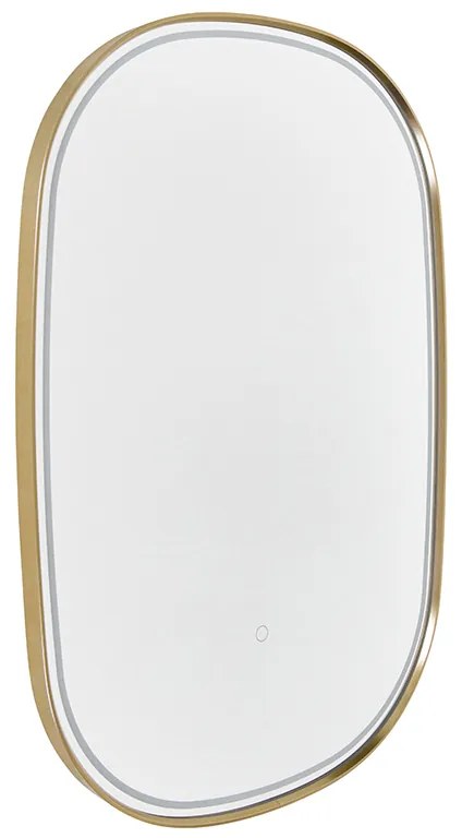 Specchio da bagno rame con LED dimmerabile a 3 livelli con touch ovale - Miral