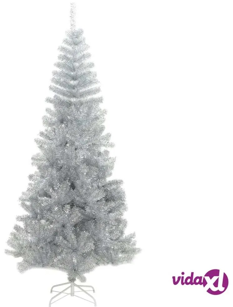 vidaXL Albero di Natale Artificiale con Supporto Argento 180 cm PET