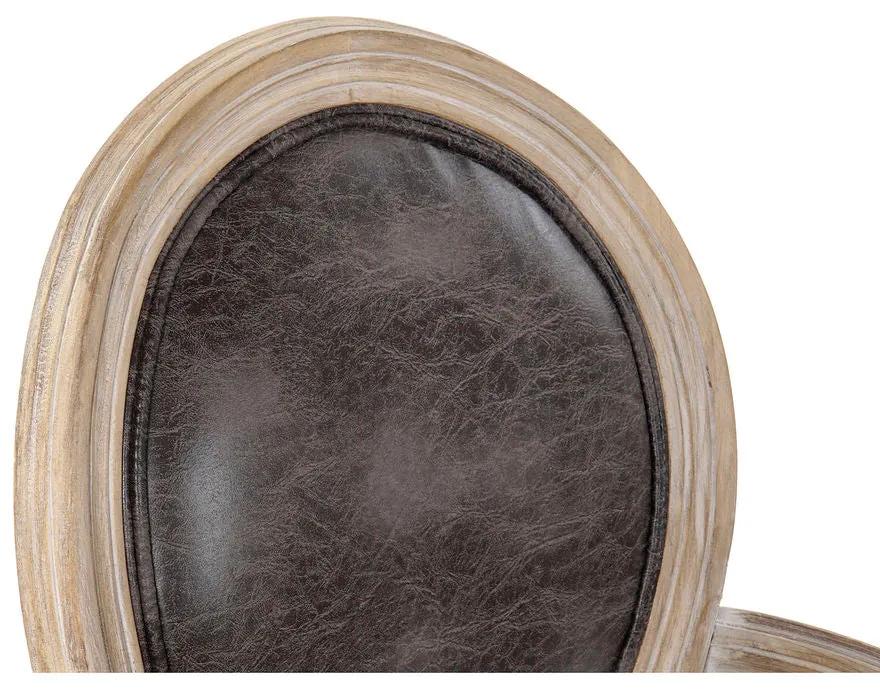 Sedia da Sala da Pranzo DKD Home Decor Marrone Poliuretano Legno d'albero della gomma (56 x 46 x 96 cm)