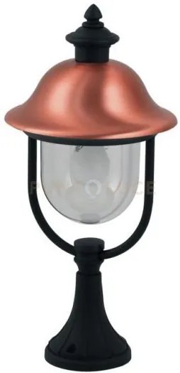 Lume-paletto venezia nero e rame 1 luce attacco e27 ip44 25x53,8cm