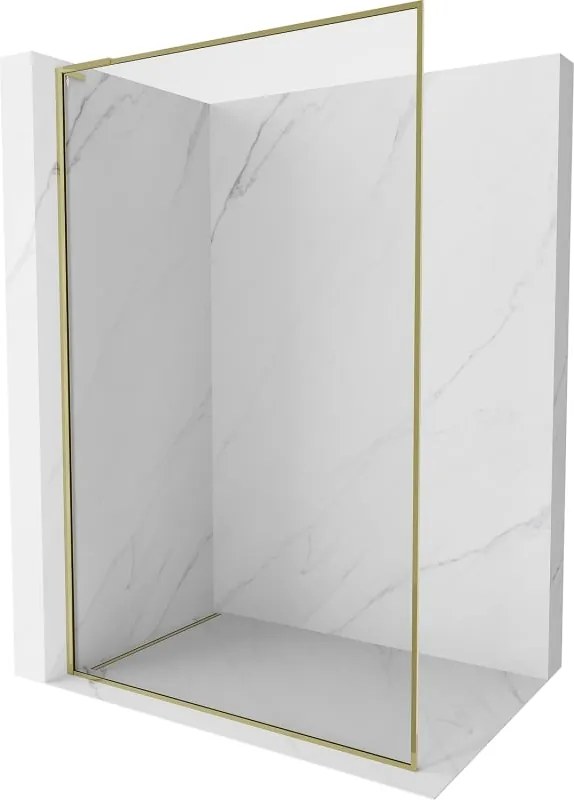 Mexen Kioto-F L Pannello doccia Walk-in con cornice 50 x 202 cm, trasparente 8 mm, dorato - 800-050-174-50-00