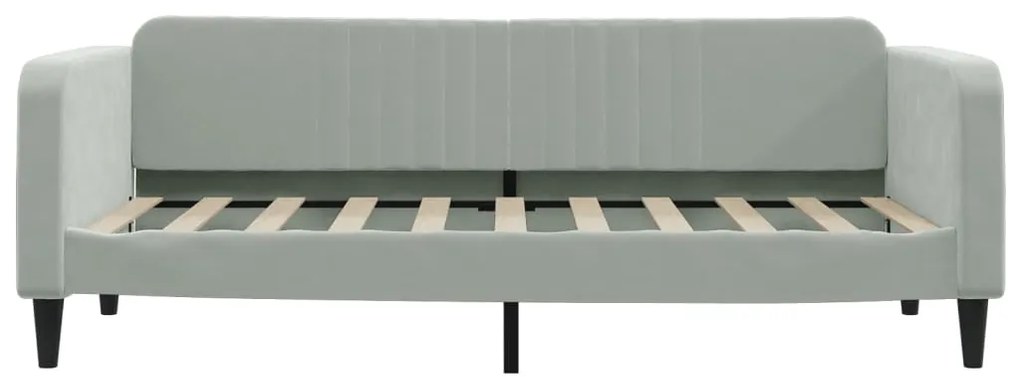 Divano letto con materasso grigio chiaro 90x190 cm in velluto