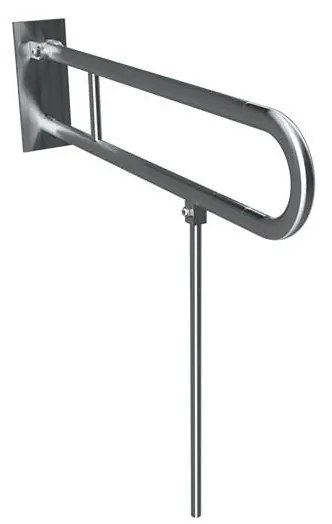 Staffa con piede di supporto 10x80 cm acciaio inossidabile/argento