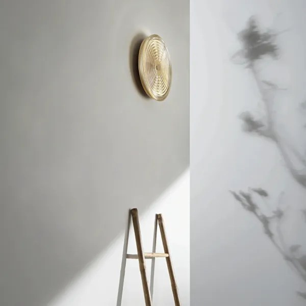 Applique LED JOKEY D28 cm in metallo e vetro decorato Ambra